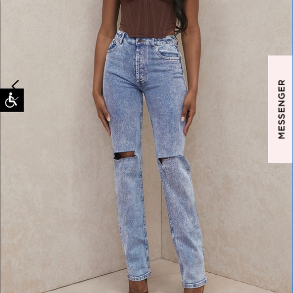 House of Cb BLUE VINTAGE FIT ANTIQUE WASH JEANS - Picture 3 of 10